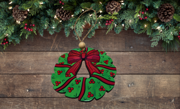 MDF-Bow Wreath Shaped MDF Sublimated Ornament