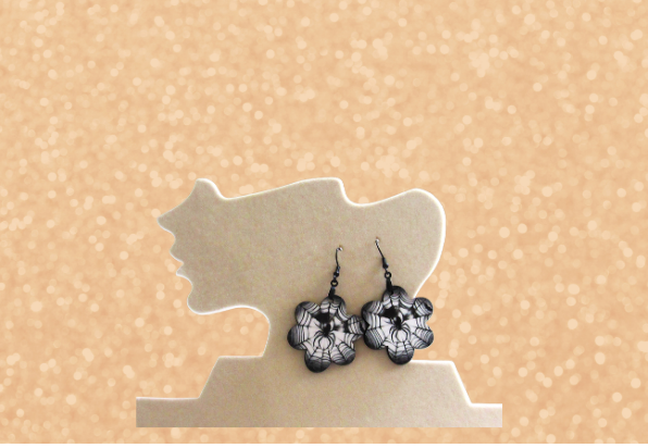 MDF-Chubby Spider Web Shaped Sublimated Earrings 1.5 inch