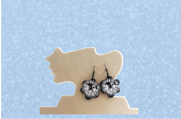 MDF-Chubby Spider Web Shaped Sublimated Earrings 1.5 inch