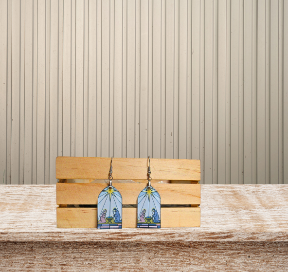 Acrylic Window Shaped Sublimated Earrings