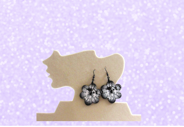 MDF-Chubby Spider Web Shaped Sublimated Earrings 1.5 inch