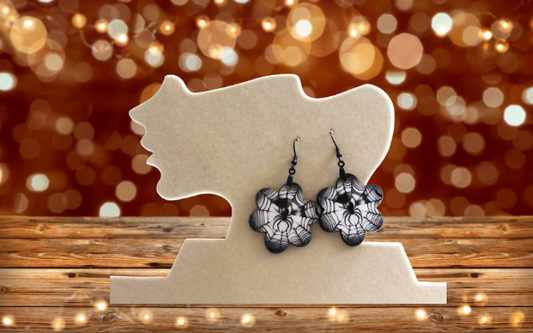 MDF-Chubby Spider Web Shaped Sublimated Earrings 1.5 inch