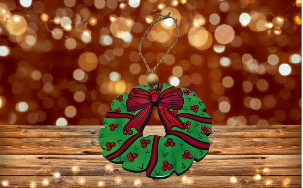 MDF-Bow Wreath Shaped MDF Sublimated Ornament