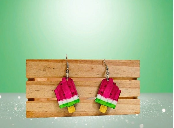 MDF-Popsicle  Shaped Sublimated Earrings 1.5 inch