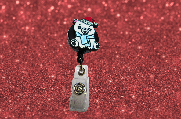 MDF-Sitting Panda Bear Shaped Sublimated Badge Reel