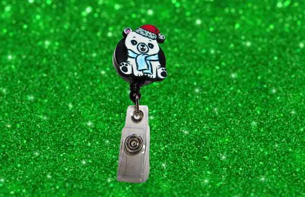 MDF-Sitting Panda Bear Shaped Sublimated Badge Reel