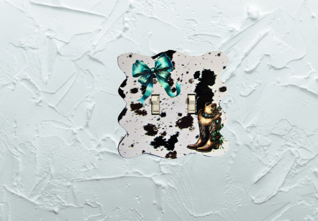 Wavy Edge Shaped Sublimated Double Switch Plate Cover