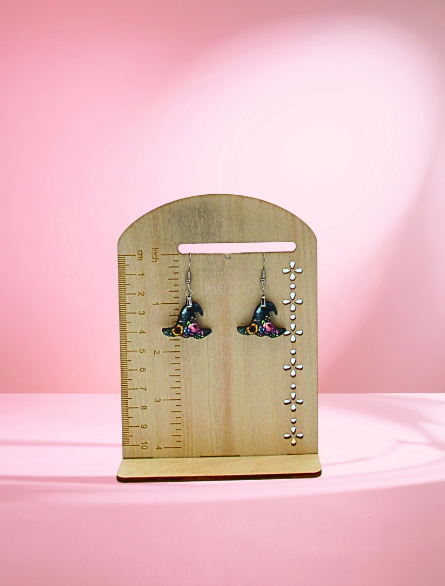 MDF-Witch Hat Shaped Sublimated Earrings 1 inch