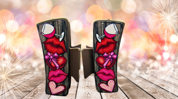 MDF-Valentines Themed Sublimated 4 inch Hair Clip