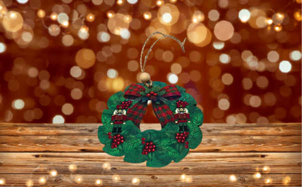 MDF-Bow Wreath Shaped MDF Sublimated Ornament