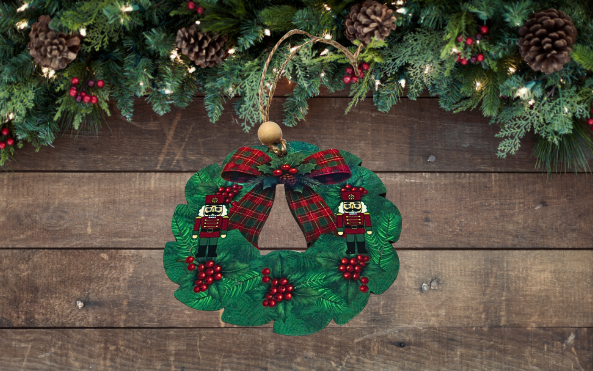 MDF-Bow Wreath Shaped MDF Sublimated Ornament