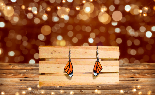 MDF-Wing Shaped Sublimated Earrings 1 inch