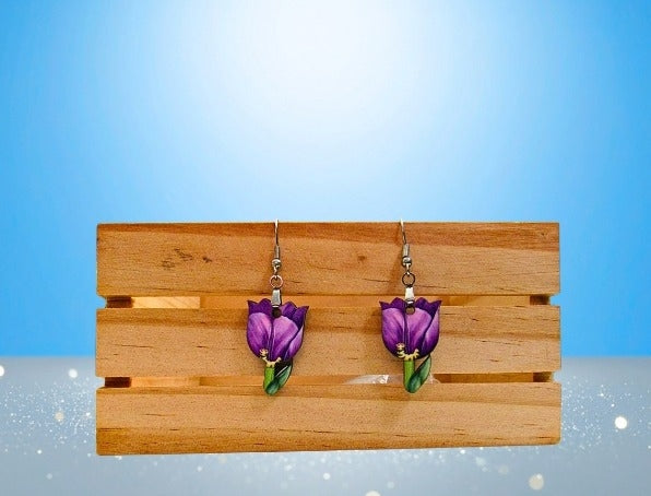 MDF-Tulip Shaped Sublimated Earrings 1 inch