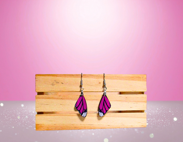 MDF-Wing Shaped Sublimated Earrings 1 inch