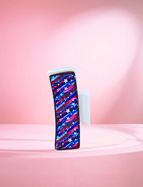 MDF-Large Sublimated Hair Claw Clip (Patriotic)
