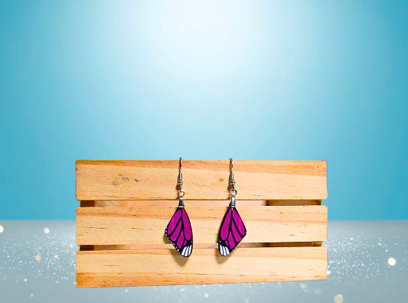 MDF-Wing Shaped Sublimated Earrings 1 inch