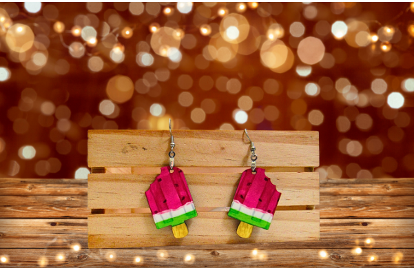 MDF-Popsicle  Shaped Sublimated Earrings 1.5 inch
