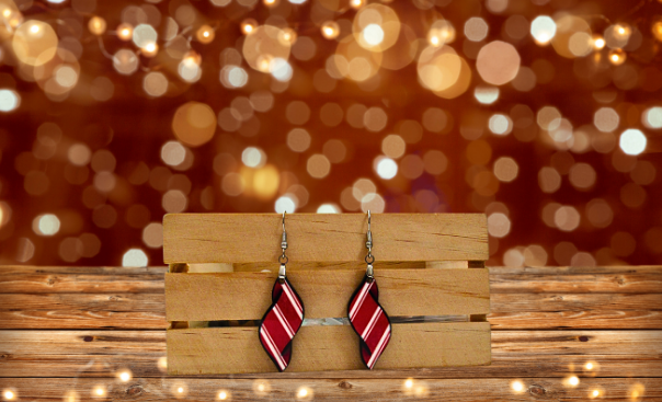 New Swirl Shaped Sublimated MDF Earrings 1.5 inch