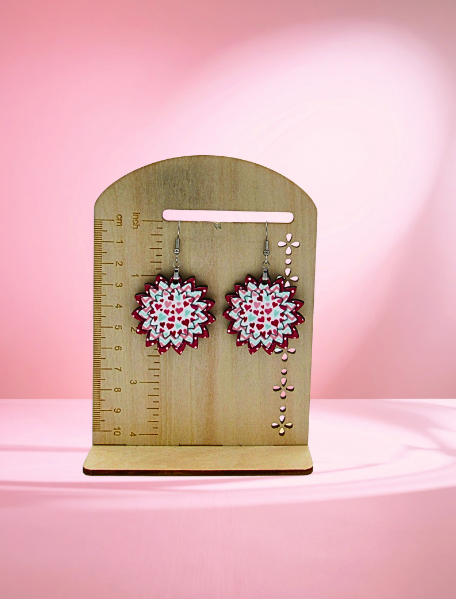 MDF-Sunflower Shaped Sublimated Earrings 1.5 inch