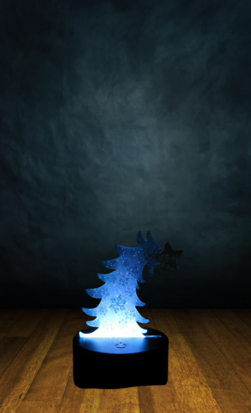 Glitter Acrylic Whimsical Tree Shaped Sublimated Light Base Set