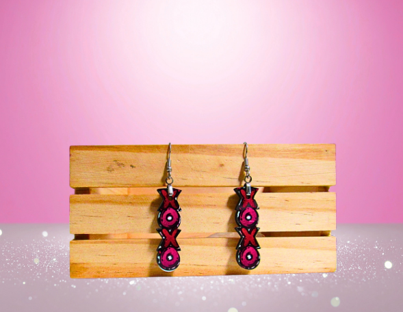 MDF-XOXO  Shaped Sublimated Earrings 1.5 inch