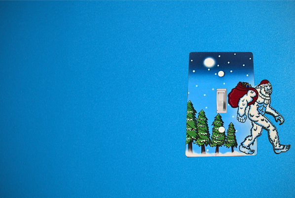 Yeti Shaped Sublimated Light Switch Cover