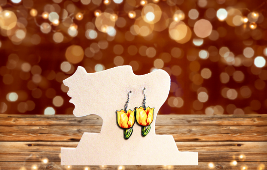 MDF-Tulip Shaped Sublimated Earrings 1.5 in.