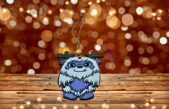 MDF - Reindeer Gnome Shaped Sublimated Ornament Cryptids