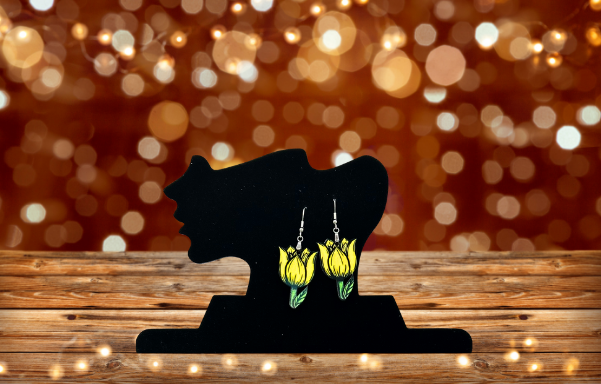 MDF-Tulip Shaped Sublimated Earrings 1.5 inch