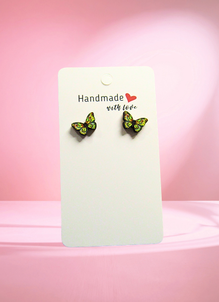 MDF-Open Butterfly Shaped Sublimated Stud Earrings