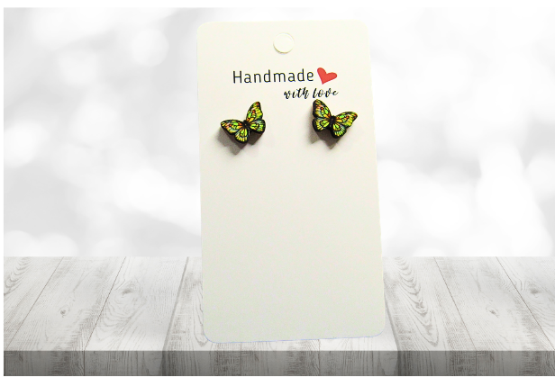 MDF-Open Butterfly Shaped Sublimated Stud Earrings
