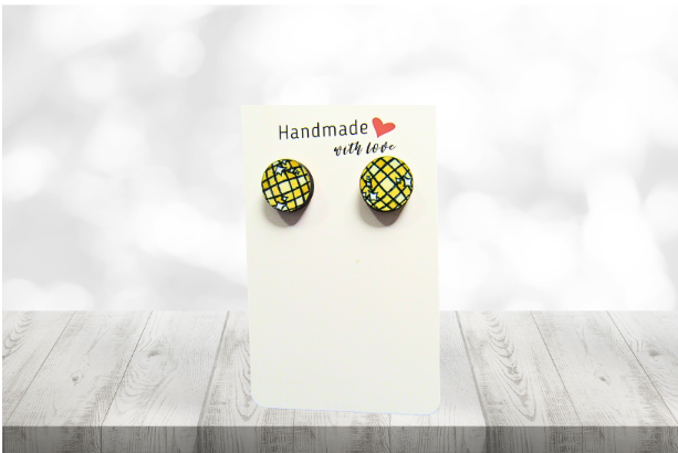 MDF-Round Shaped Stud Sublimated Earrings (Disco)