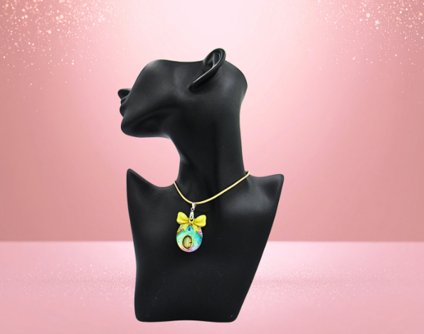 MDF-Egg with Bow Shaped Childs Sublimated Necklace