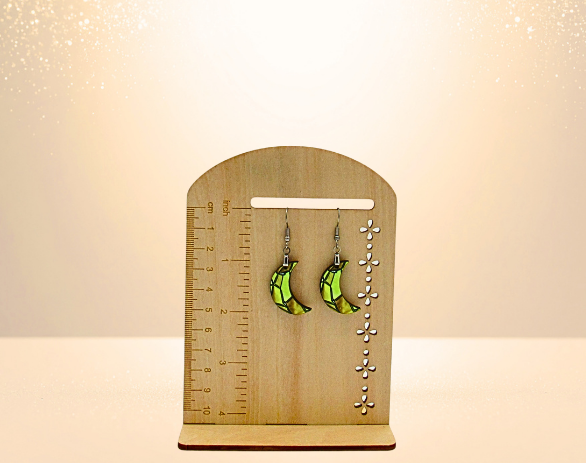 MDF-Moon Shaped Sublimated Earrings 1 inch