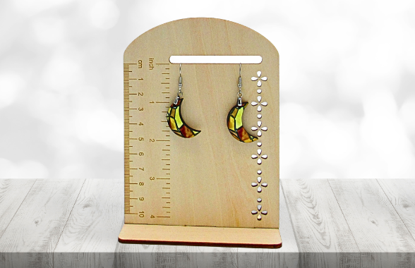MDF-Moon Shaped Sublimated Earrings 1.5 inch