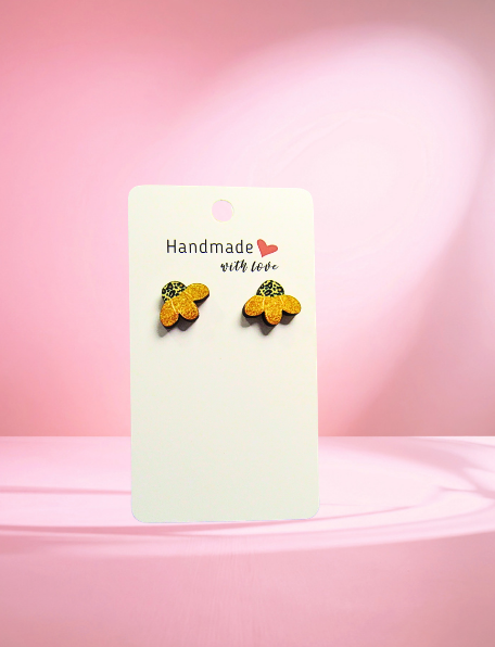 MDF-Open Flower Shaped Sublimated Stud Earrings