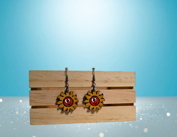 MDF-Sun Shaped Sublimated Earrings 1 inch