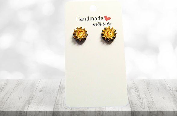 MDF-Sun Shaped Sublimated Stud Earrings (Celestial)