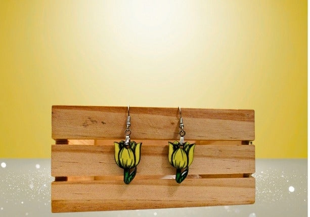 MDF-Tulip Shaped Sublimated Earrings 1 inch
