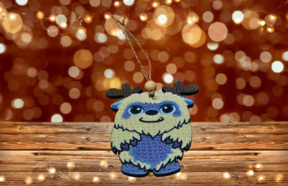 MDF - Reindeer Gnome Shaped Sublimated Ornament Cryptids